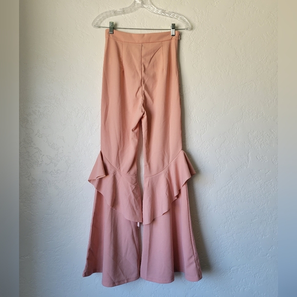 Pink Ruffle Flare Pants - Picture 2 of 2